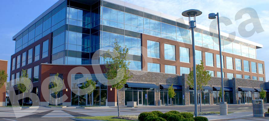 Red Deer Large commercial glass window facades benefit from glare reduction heat reduction & UV protection.